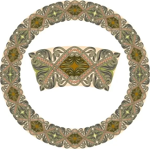 circle lace design elements classical seamless symmetric decor