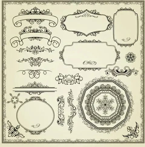 europeanstyle lace pattern 03 vector