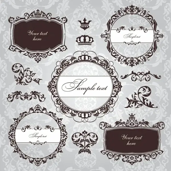 europeanstyle lace pattern vector
