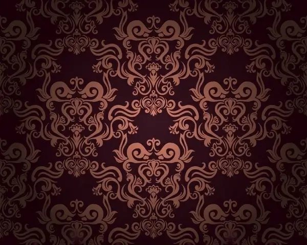decorative pattern template dark retro european symmetric design