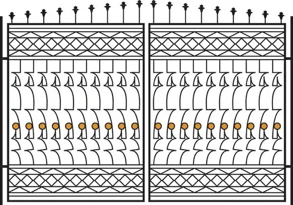 europeantype pattern iron fence 04 vector