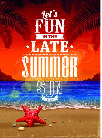 excellent summer party flyer design elements