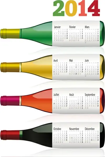 exquisite14 calendars creative design vector