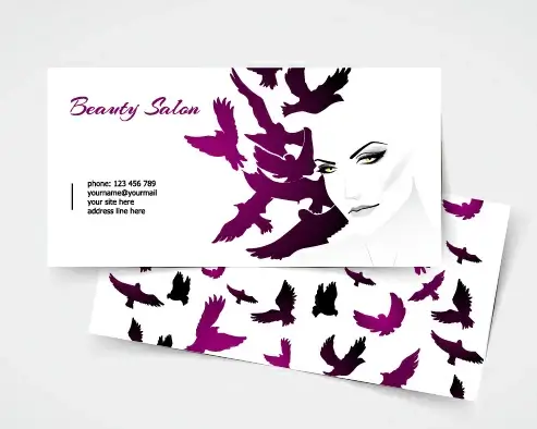 exquisite beauty salon business cards vector