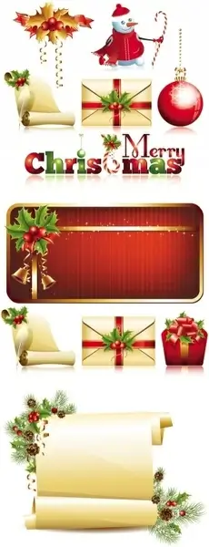 exquisite christmas ornaments vector