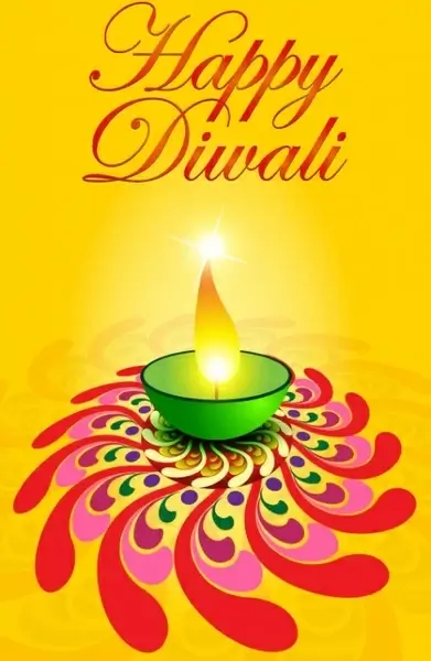 exquisite diwali card 05 vector