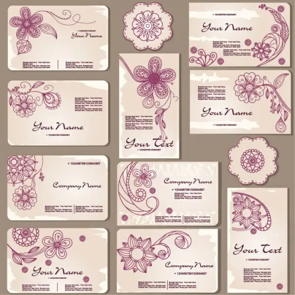 exquisite floral card template vector