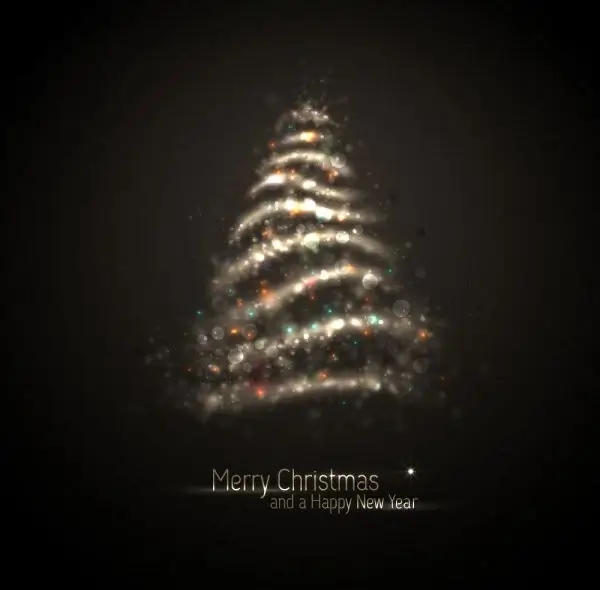 exquisite halo christmas tree 04 vector