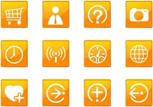 digital ui icons flat square button sketch