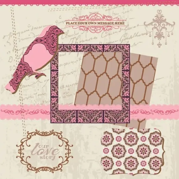 exquisite lace pattern 03 vector