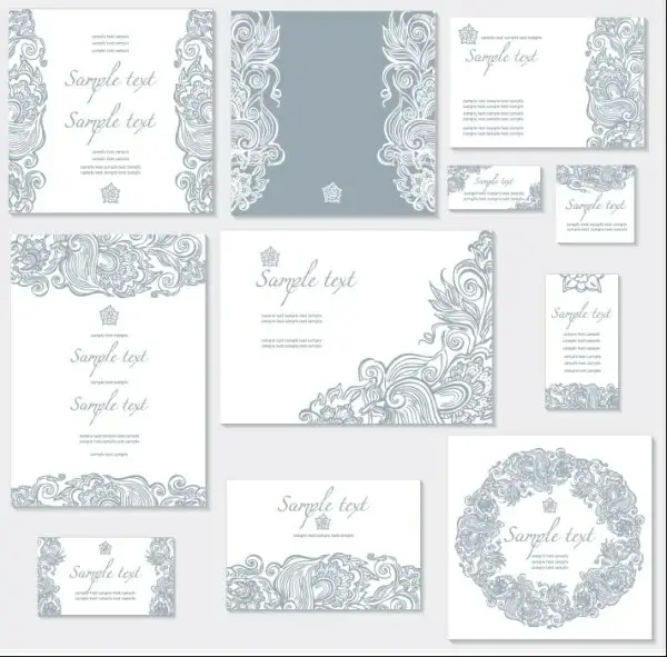 exquisite pattern card 01 vector