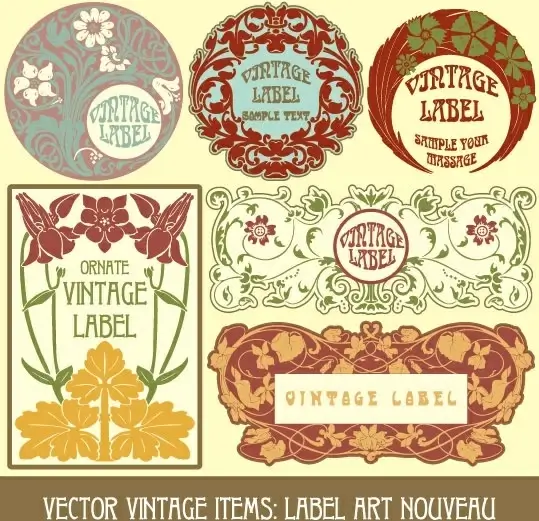 exquisite pattern stickers 05 vector