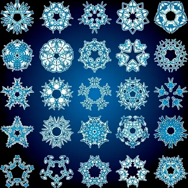 christmas background snowflakes shaped design elements flat symmetric