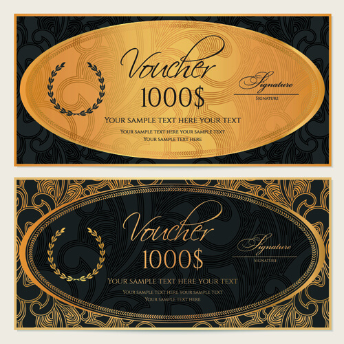exquisite vouchers template design vector set