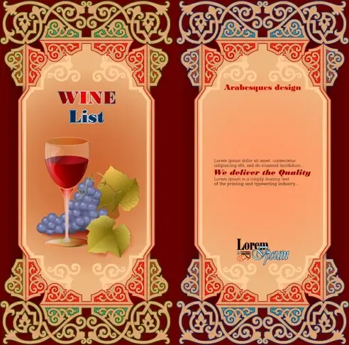 exquisite wine labels template vector design