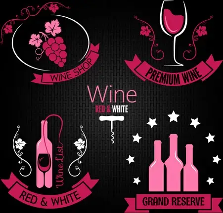 exquisite wine labels vector set
