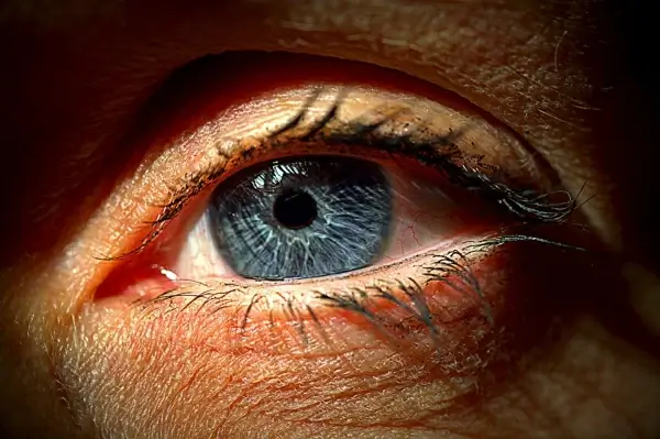 closeup of beautiful blue eye