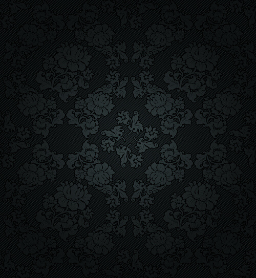 fabric of floral patterns design vector set