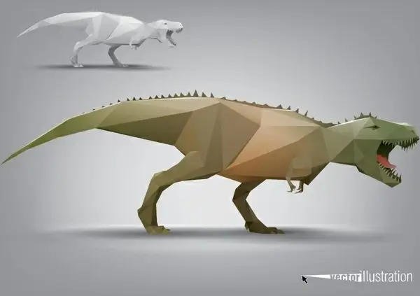 facade body animal model tyrannosaurus rex vector