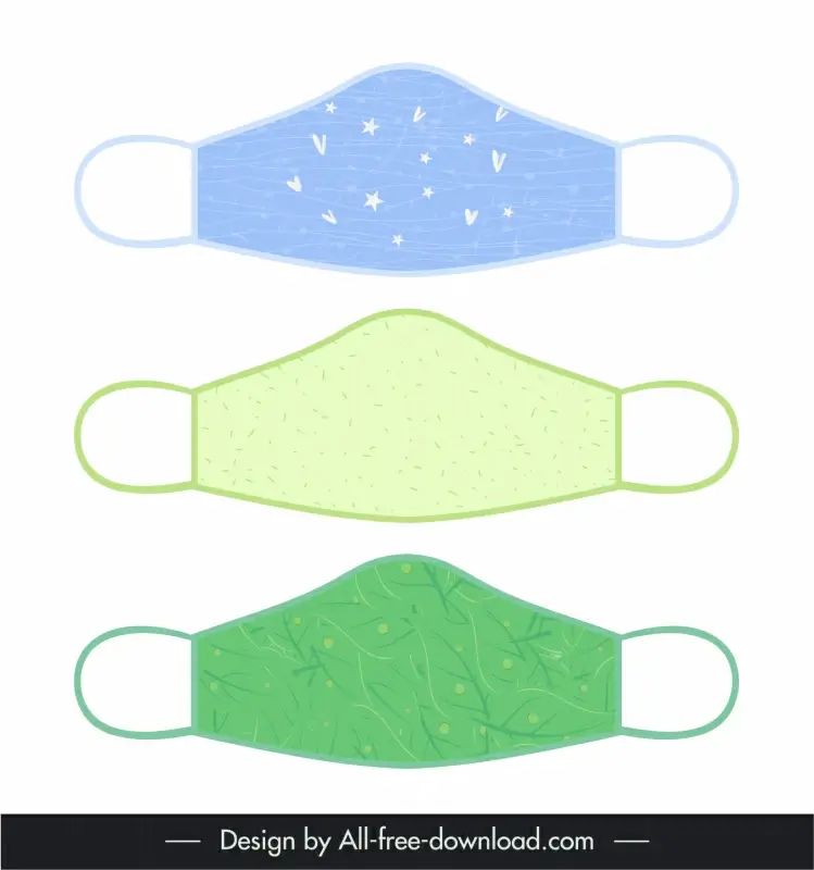 face mask fabric design for print templates flat abstract leaves stars decor