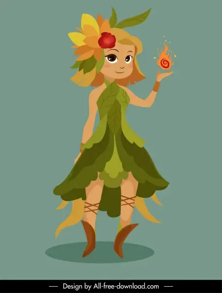 fairy character icon magic girl sketch cartoon design