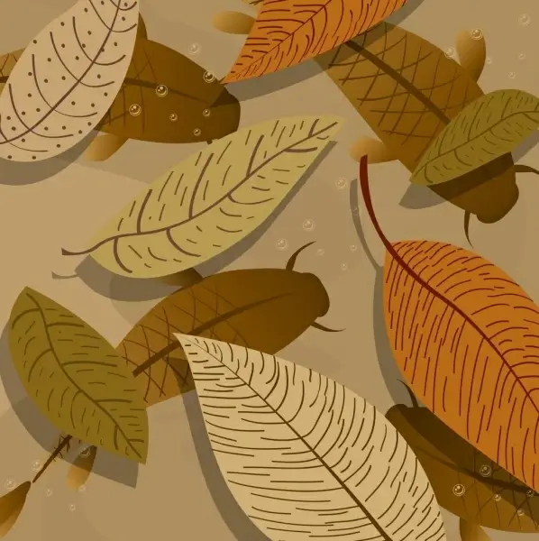 fallen leaves drawing classical brown decor