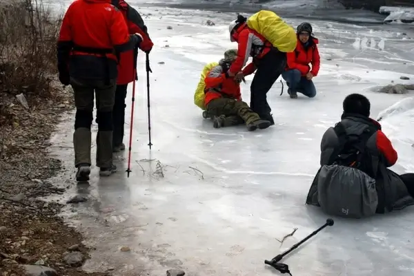 fallen on the ice