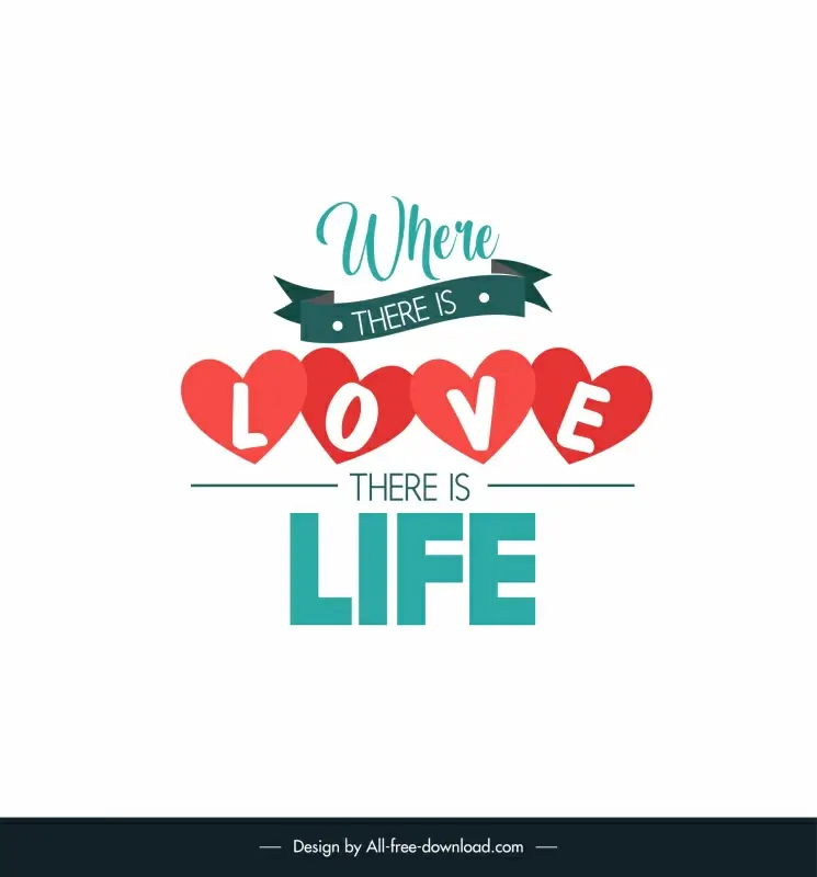 famous love quotes banner template elegant texts hearts ribbon decor