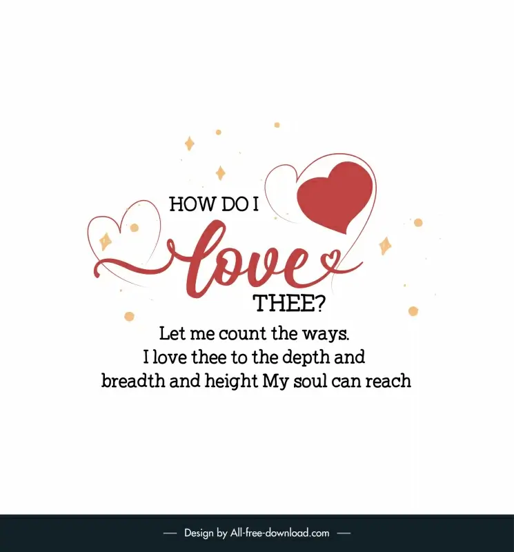 famous love quotes banner template hearts texts decor