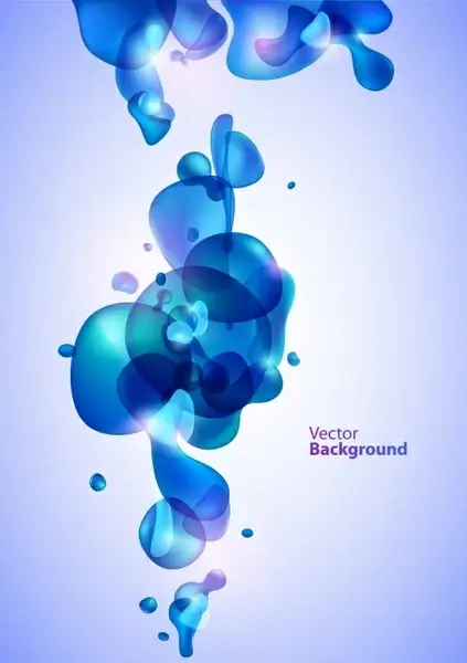 abstract background blue transparent deformed floating liquid decor