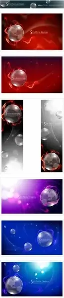 crystal ball background sets 3d colored mysterious ornament