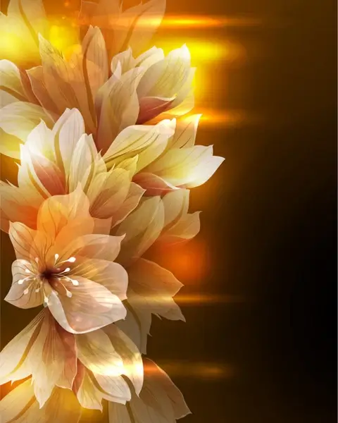 fantasy flowers shiny vector background