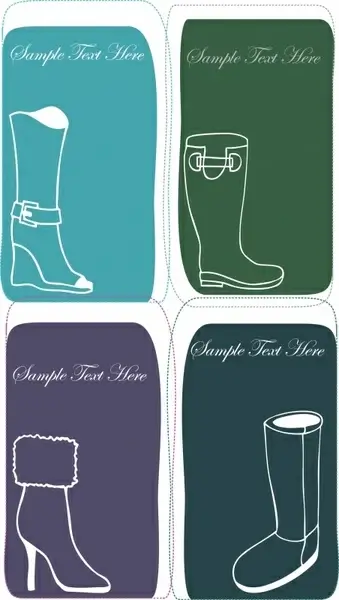 fashion boots silhouettes vector illustration