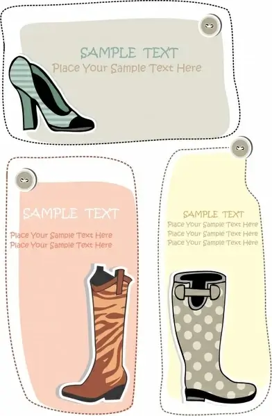 fashion boots trend vector illustration silhouettes cards