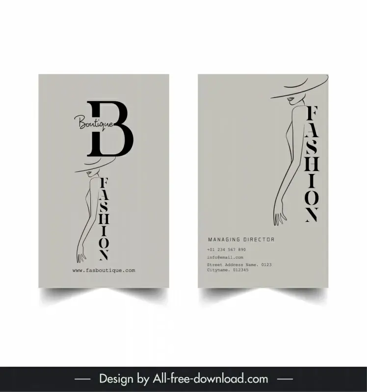 fashion boutique business card template elegant fashion model 