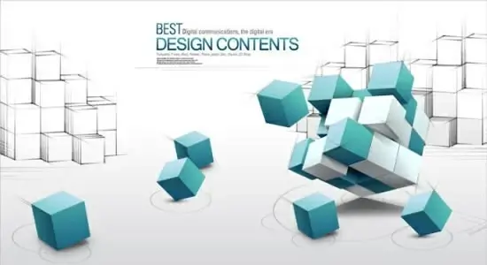 business background template dynamic cubic shapes 3d sketch