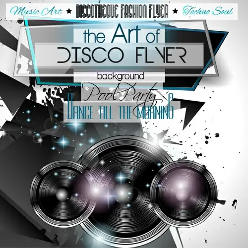 fashion club disco party flyer template vector