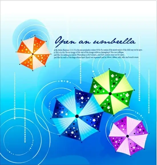 fashion design background vector printed umbrellas 2