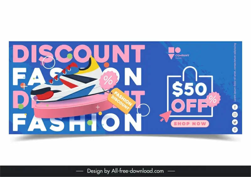 fashion discount banner template modern dynamic elegance