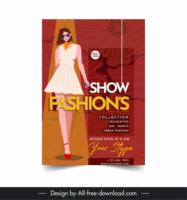 fashion flyer template dynamic model catwalk
