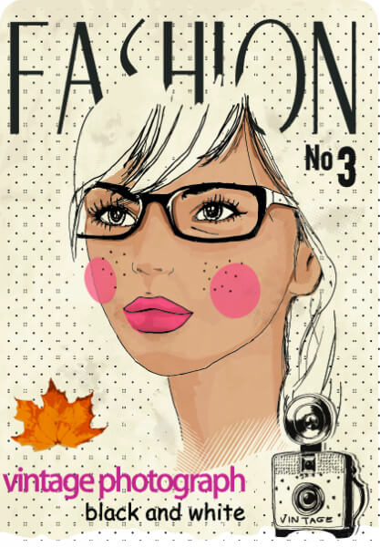 fashion girl with camera vector