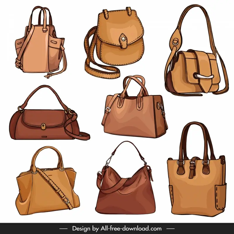 fashion handbag templates collection elegant classic