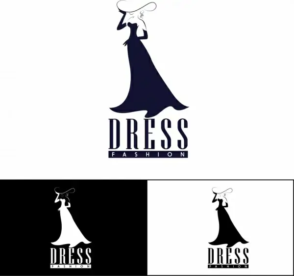 fashion logotype sketch dress icon design