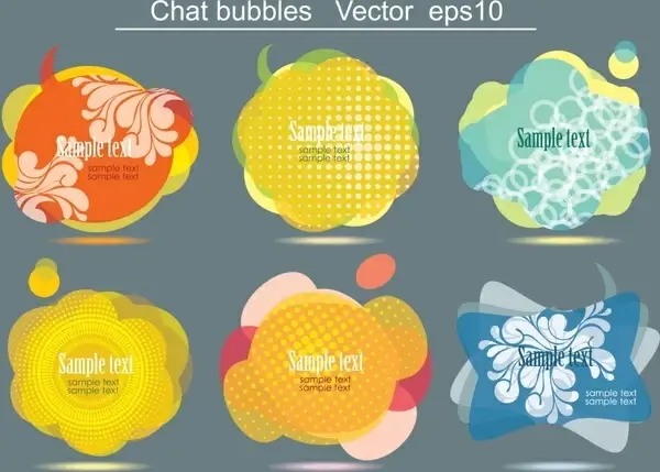 bubbles templates colorful classical flat shapes