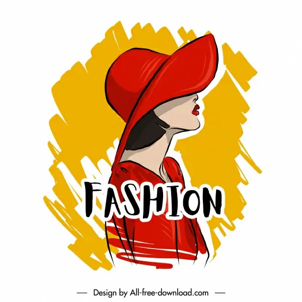 fashion poster template handdrawn cartoon design