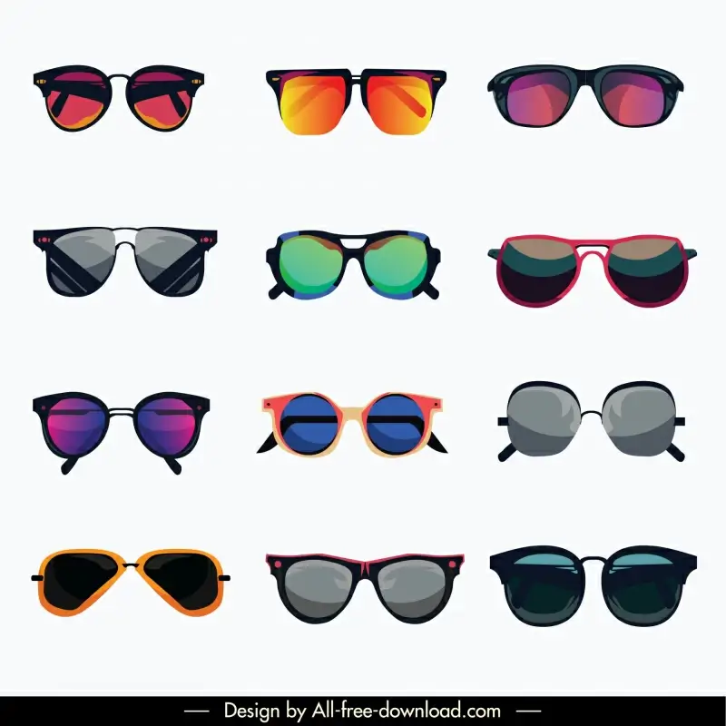 fashion sunglasses templates collection elegant modern
