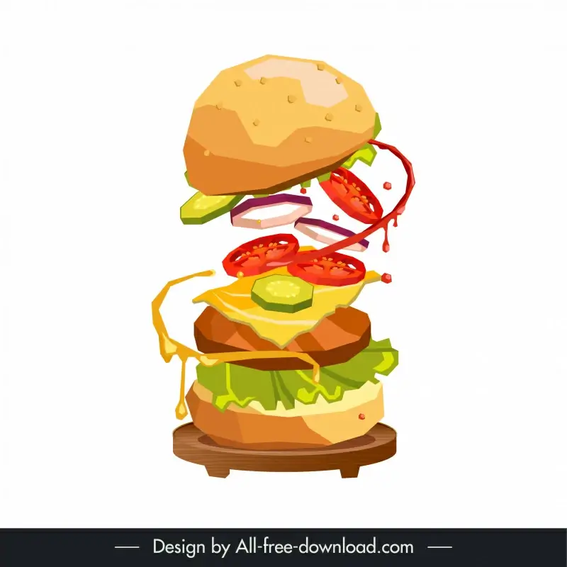 fast food design elements dynamic burger layout 