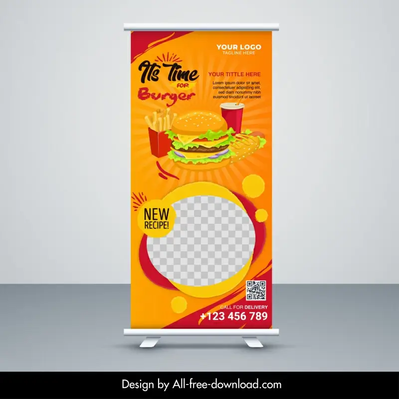 fast food restaurant banner template checkered standee