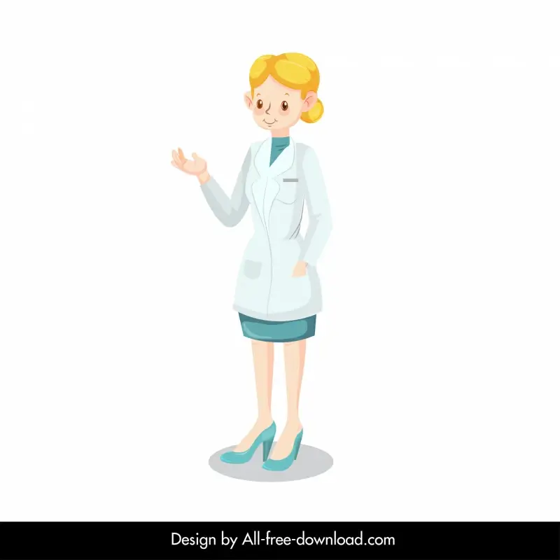 Female doctor icon cute cartoon character outline Vectors graphic art  designs in editable .ai .eps .svg .cdr format free and easy download  unlimit id:6927954
