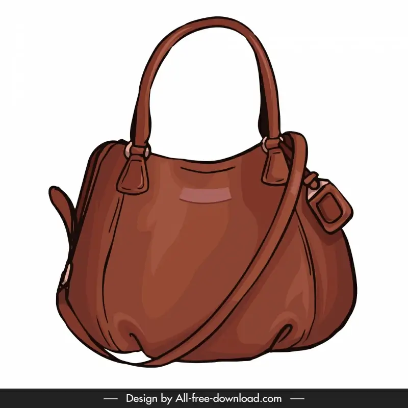 female fashion handbag template elegant handdrawn